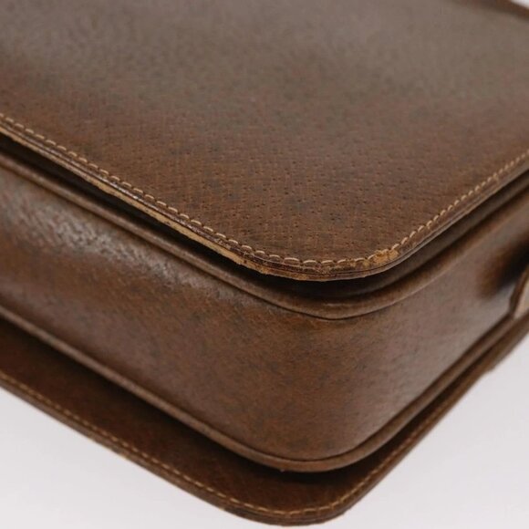 GUCCI Shoulder Bag Leather Brown Gold Auth am9842 - Picture 5 of 16